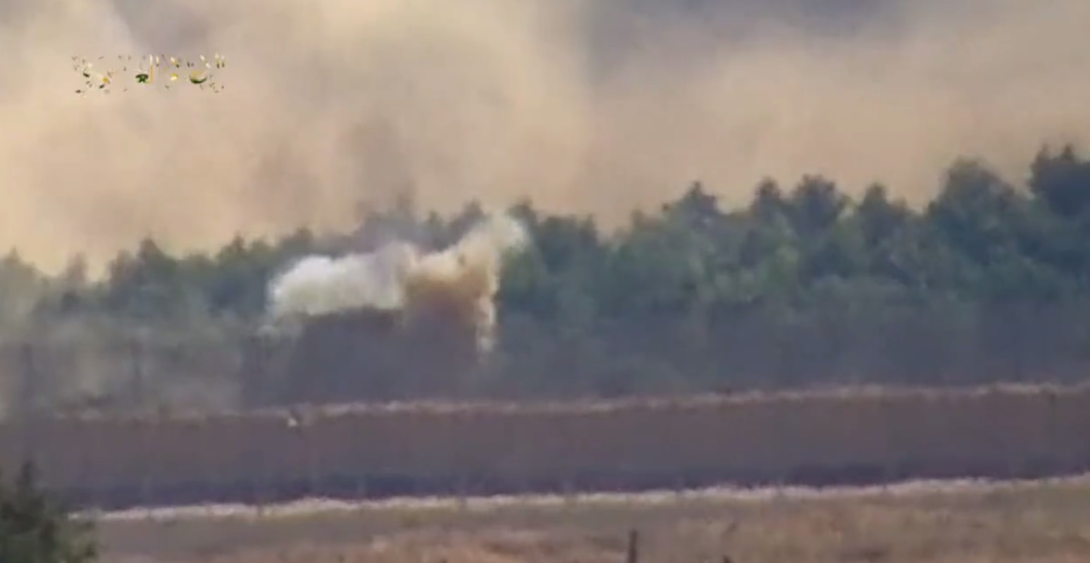 Scenes of an Israeli tank bombing published by Al-Qassam
