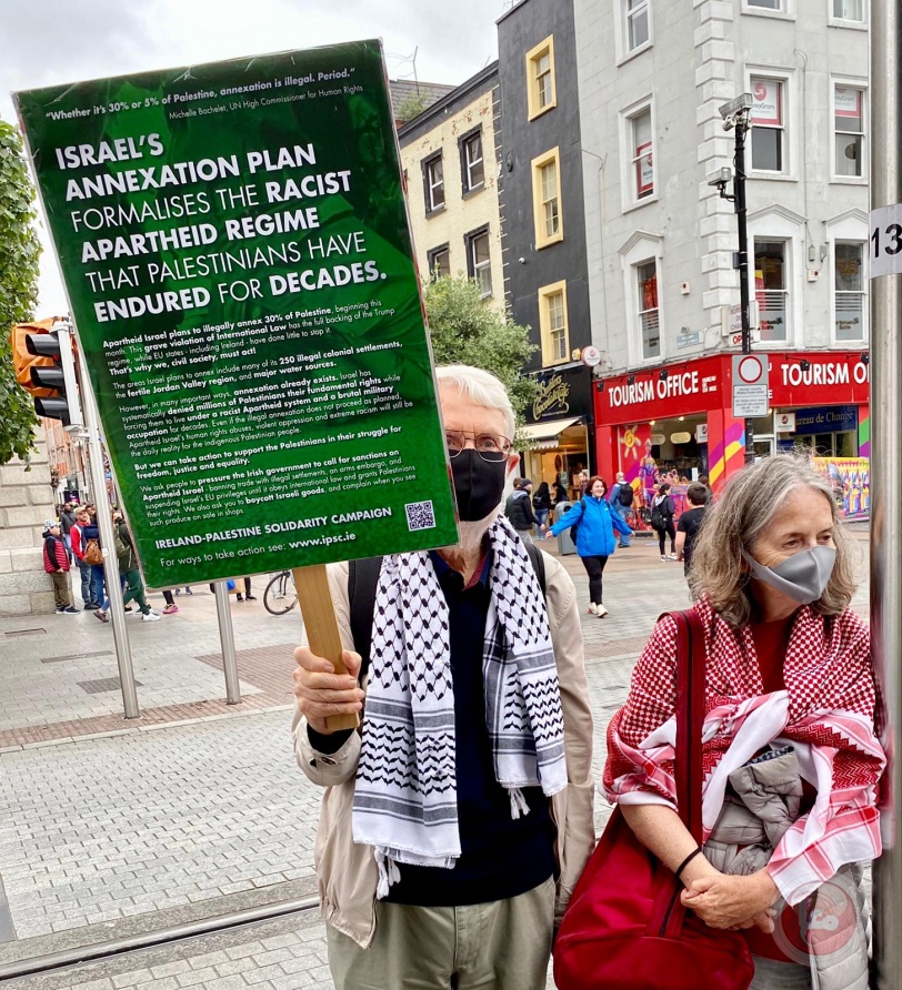 "التضامن الايرلندي الفلسطيني" تنظم وقفة احتجاجية رفضاً لخطة الضّم