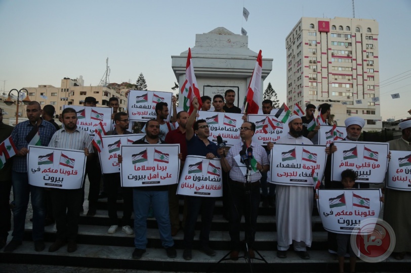 صحفيو غزة يتضامنون مع لبنان 