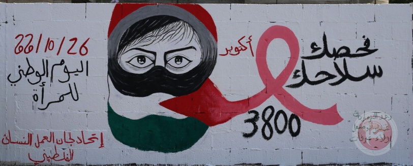 العمل النسائي يفتتح جدارية بغزة تحث على الفحص المبكر لسرطان الثدي