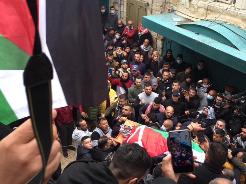 تشييع جثمان الشهيد داود الخطيب في بيت لحم