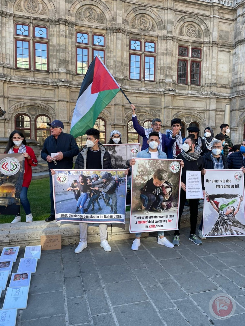 الجالية الفلسطينية في النمسا تنظم وقفه احتجاجية وسط العاصمة النمساوية ڤيينا
