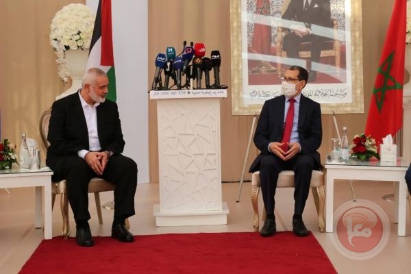 هنية يلتقي رئيس الوزراء المغربي سعد الدين العثماني