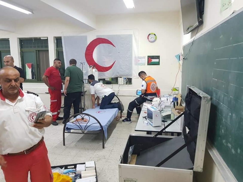 الهلال الأحمر يجهز اكبر مستشفى ميدانى في بيتا 