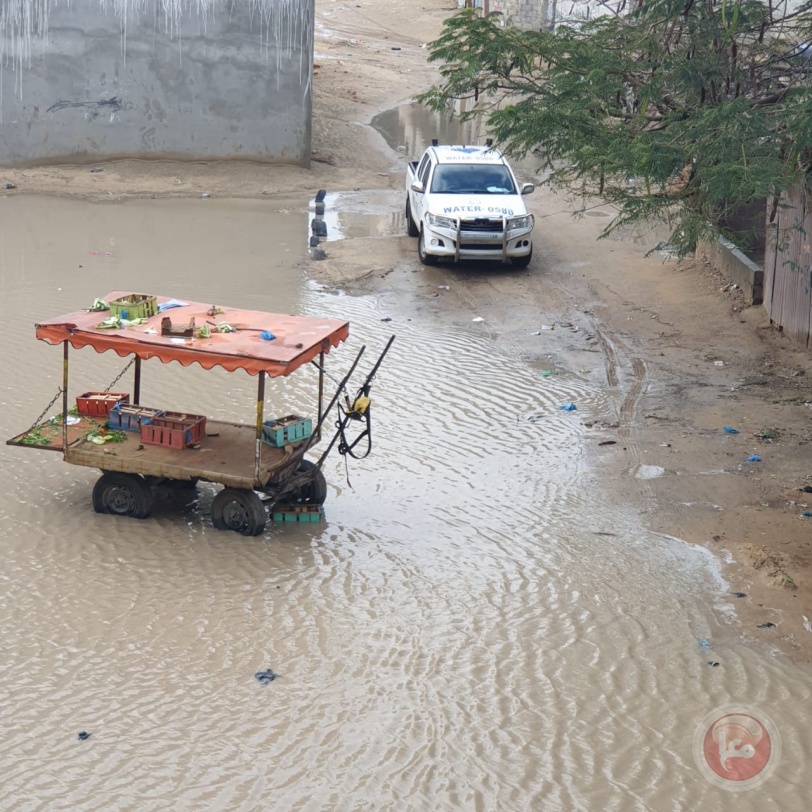 سكان حي الكلية الجامعية يدعون رئيس بلدية غزة لانهاء ازمة تجمع مياه الامطار