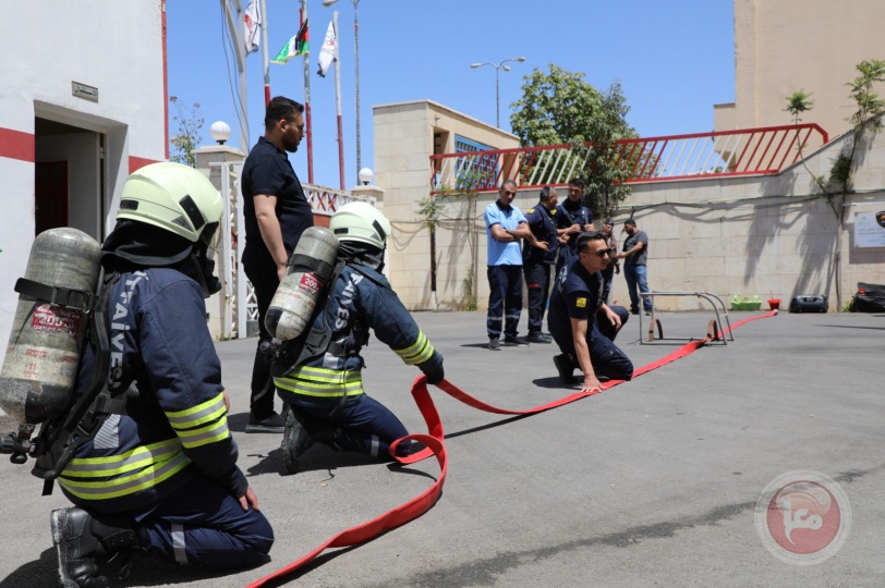 طاقم إطفائية بلدية قونيا التركية يعقد تدريبا مكثفا لإطفائيي بلدية الخليل