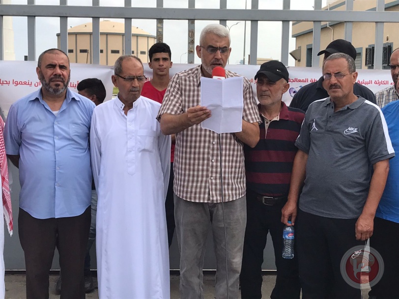 غزة: تظاهرة لاهالي البريج للمطالبة بانهاء ازمة محطة المعالجة