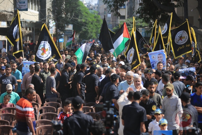 الالاف من انصار الجهاد يشاركون في مسيرة حاشدة نصرة للاقصى ونابلس 