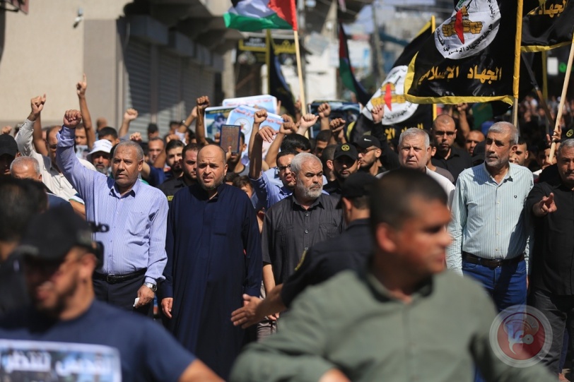 الالاف من انصار الجهاد يشاركون في مسيرة حاشدة نصرة للاقصى ونابلس 