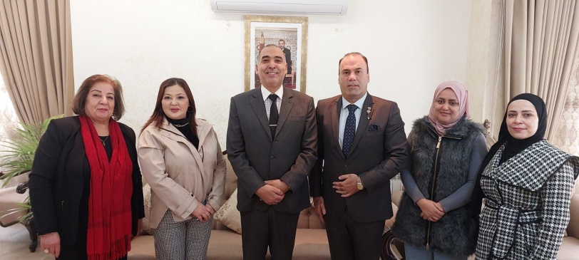 سيدة الارض تلتقي سفير المغرب مهنئة بفوز منتخبه الوطني بالوصول الى المربع الذهبي