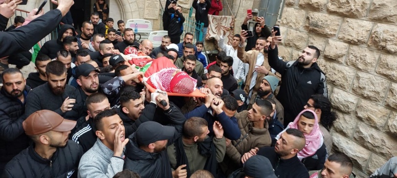 تشييع جثمان الشهيد الطفل عمرو الخمور في بيت لحم