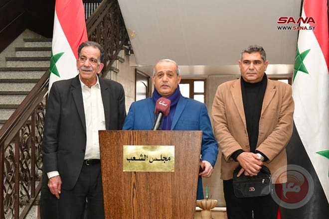نائب الأمين العام للجبهة الشعبية يلتقي رئيس مجلس الشعب السوري