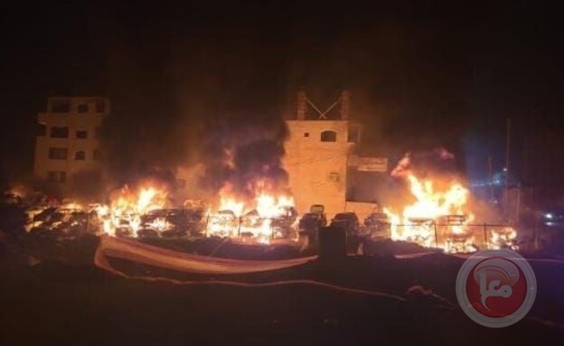 بالصور- حوارة تحترق وقرار بحصار نابلس والدفع بكتيبتين للضفة