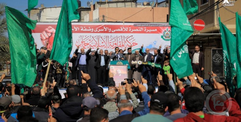 حماس تنظم مسيرة شمال غزة نصرة للضفة الغربية والقدس 