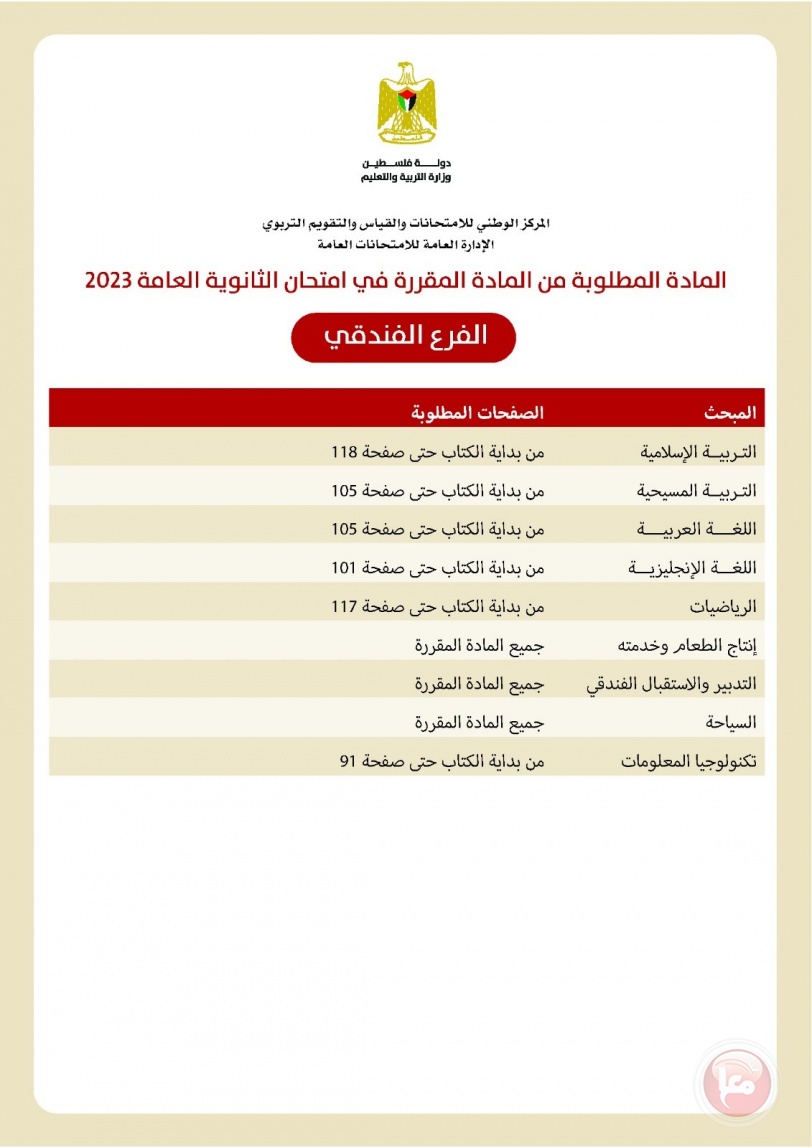 موعده 7 حزيران- التربية تعلن المادة المقررة في امتحان الثانوية العامة