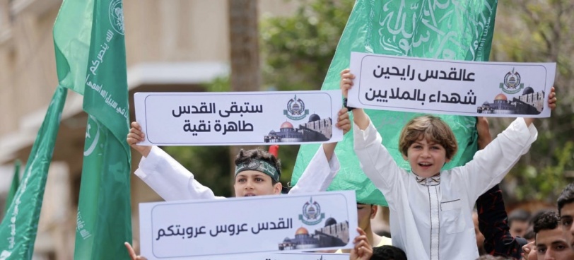  مسيرة حاشدة لحماس في خانيونس نصرة للمسجد الأقصى