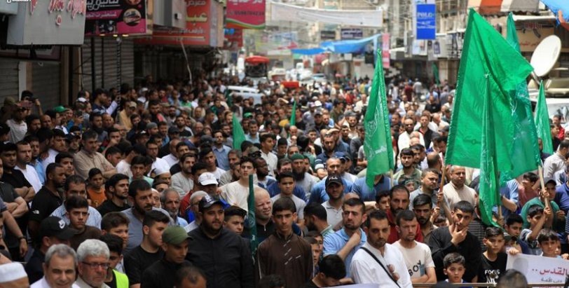 حماس تنظم مسيرة جماهيرية شمال قطاع غزة دعما للاقصى والقدس