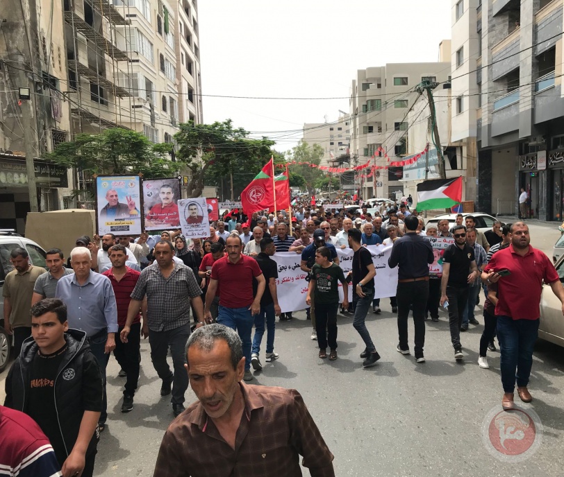 صور- مسيرة بغزة تحذر من ردود فعل غير متوقعة بقضية الاسير دقة