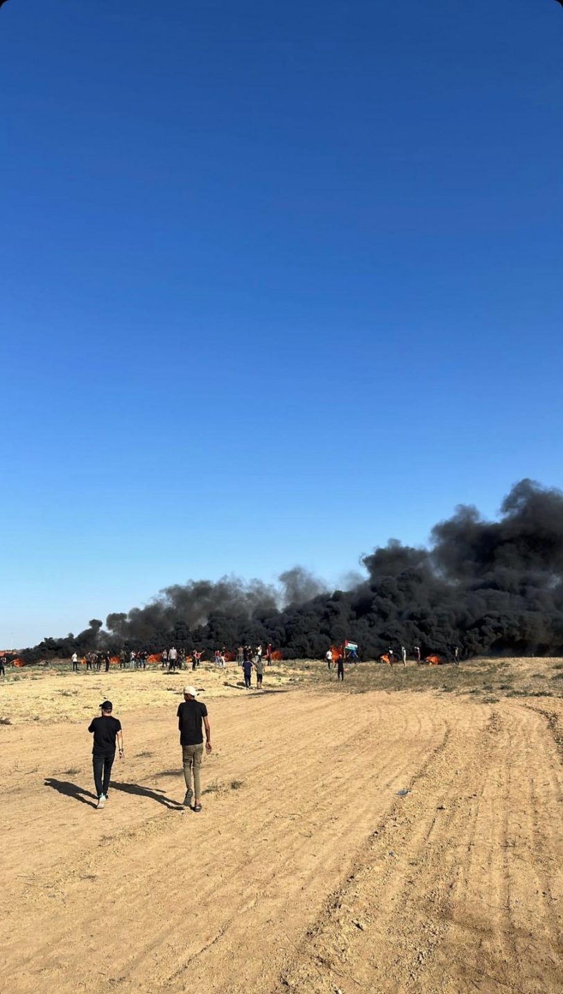 اصابات- الاحتلال يطلق الرصاص وقنابل الغاز صوب المتظاهرين شرق القطاع
