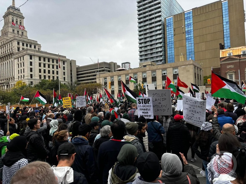تظاهرات حاشدة في تورنتو رفضا للعدوان على فلسطين