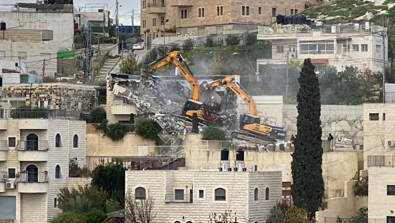 تشريد 19 فردا- هدم بناية سكنية في جبل المكبر 
