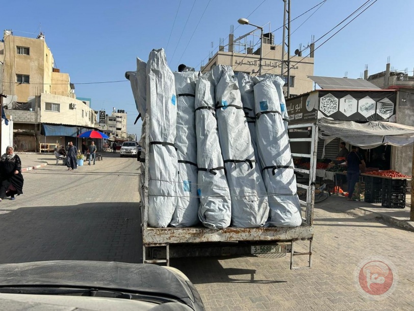 توزيع 84 خيمة على النازحين في محافظة رفح