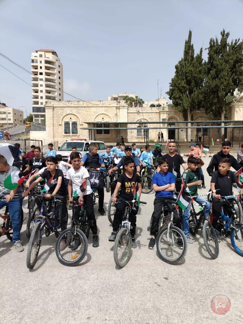 الاتحاد الفلسطيني للدراجات الهوائية ينظم مسيرة دراجات هوائية في مدينة الخليل إحياء لذكرى النكبة / 77