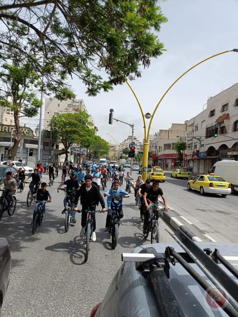 الاتحاد الفلسطيني للدراجات الهوائية ينظم مسيرة دراجات هوائية في مدينة الخليل إحياء لذكرى النكبة / 77