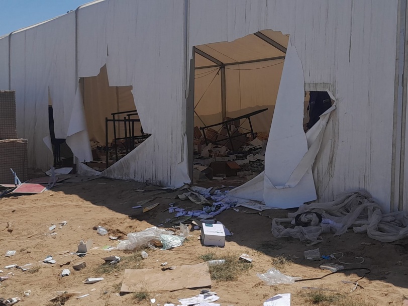 القطاع الصحي في الشبكة يستنكر جريمة الاعتداء والسطو على المستشفى الميداني في الزوابدة وسط قطاع غزة