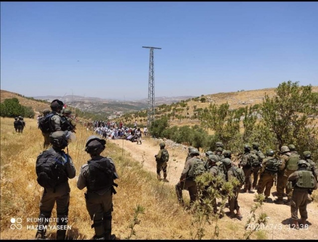 اصابة مواطن خلال قمع الاحتلال لمسيرة ضد الاستيطان شمال نابلس 