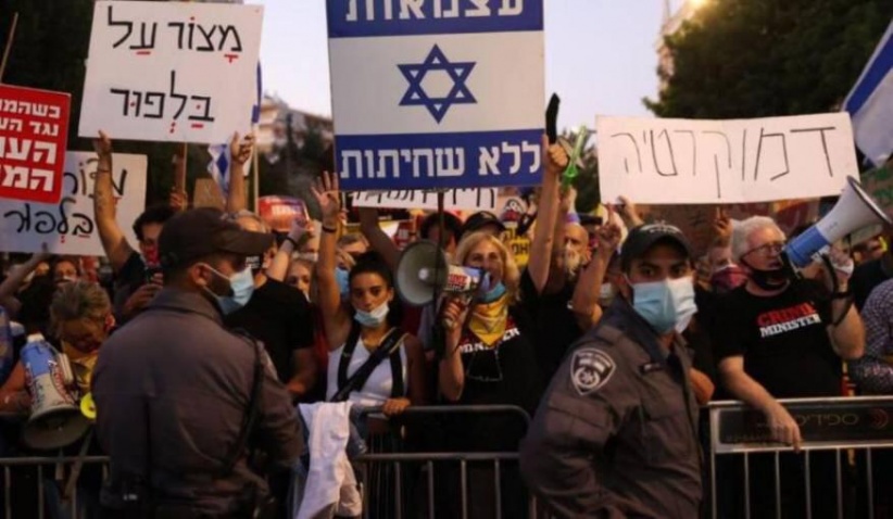 آلاف الاسرائيليين يتظاهرون ضد نتنياهو 