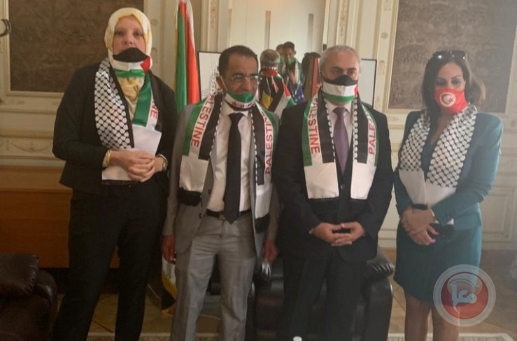 سفير فلسطين في بلجيكا يستقبل وفدا من الجاليات العربية والأجنبية