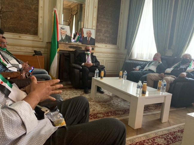 السفير الفرا يلتقي وفدا من الجاليات العربية في بلجيكا
