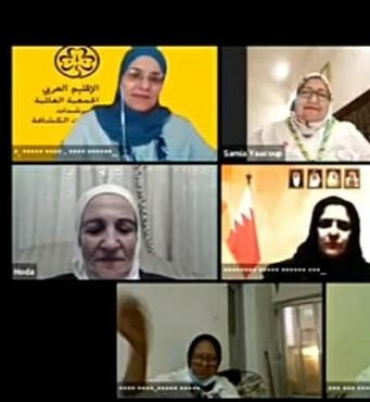 منجدات فلسطين يشاركن في المخيم العربي الأول للدليلات عبر الإنترنت
