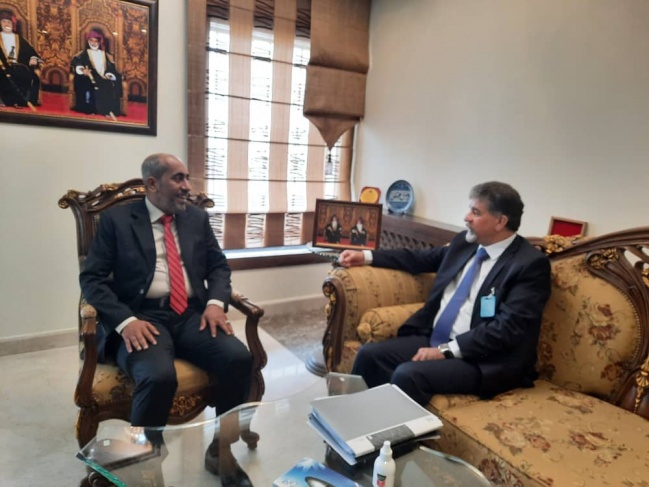 السفير عبد الهادي يبحث مع سفير سلطنة عمان آخر مستجدات الأوضاع في فلسطين