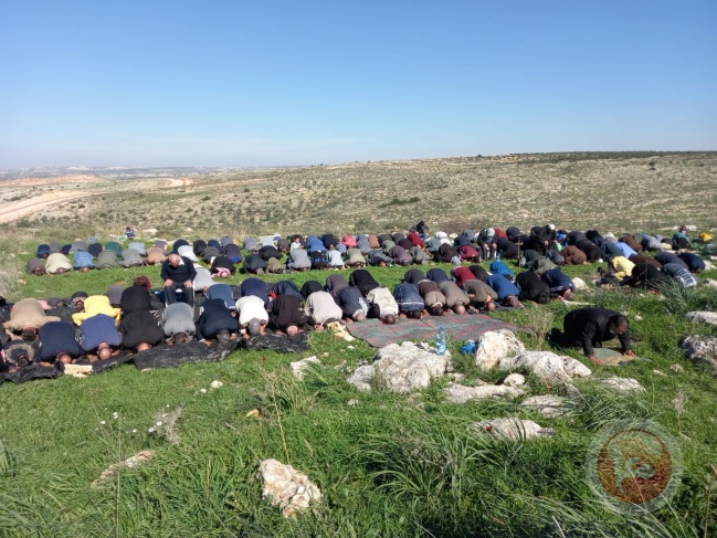 مواطنون يؤدون صلاة الجمعة على اراضي مهددة في عدة مواقع بسلفيت 