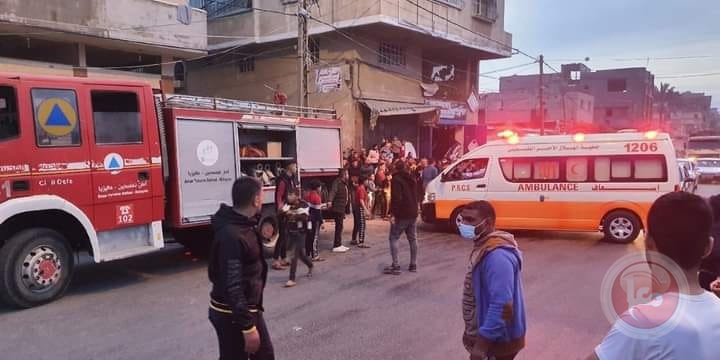 إصابة مواطنين خلال حريق بخان يونس