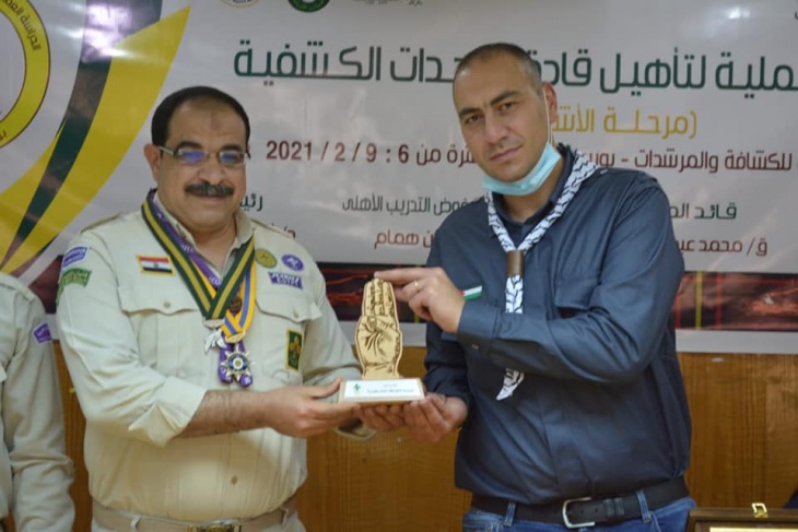 الامين العام لجمعية الكشافة الفلسطينية يزور المعسكر الدولي للكشافة  في بور سعيد 