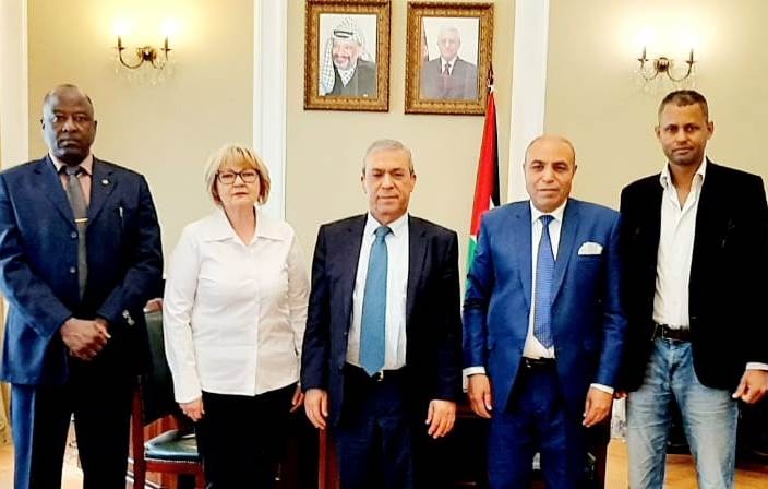 سفير فلسطين في روسيا يستقبل وفد الاتحاد الدولي العربي للملاكمة 