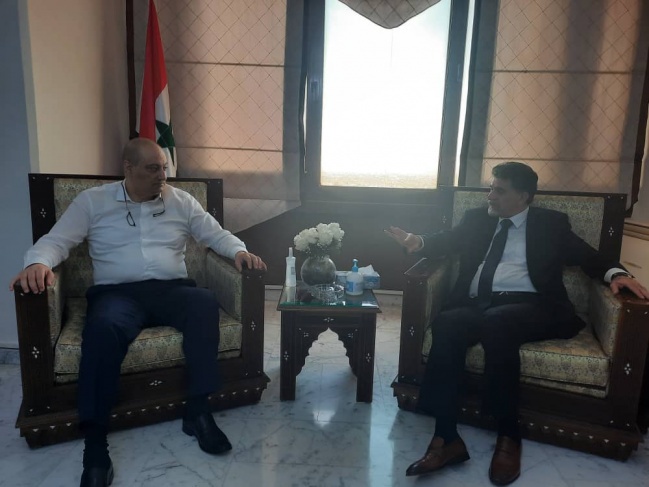 عبد الهادي يطلع وزير الإعلام السوري على تطورات الأوضاع في فلسطين