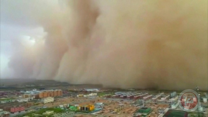 فيديو- عاصفة رملية هائلة تجتاح مناطق سكنية بشمال غرب الصين