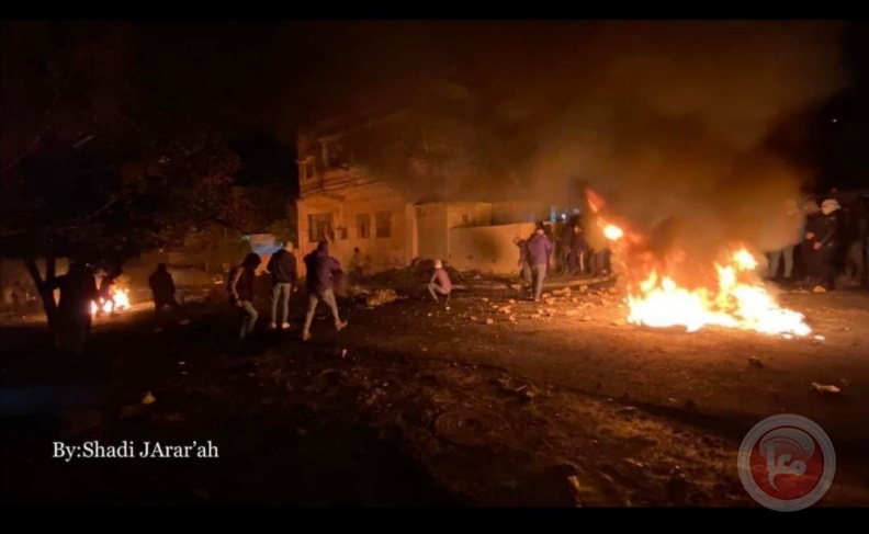 20 اصابة خلال مواجهات في برقة وإغلاق طريق نابلس جنين