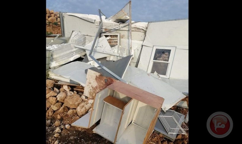 نابلس: الاحتلال يهدم غرفة زراعية في قرية دوما