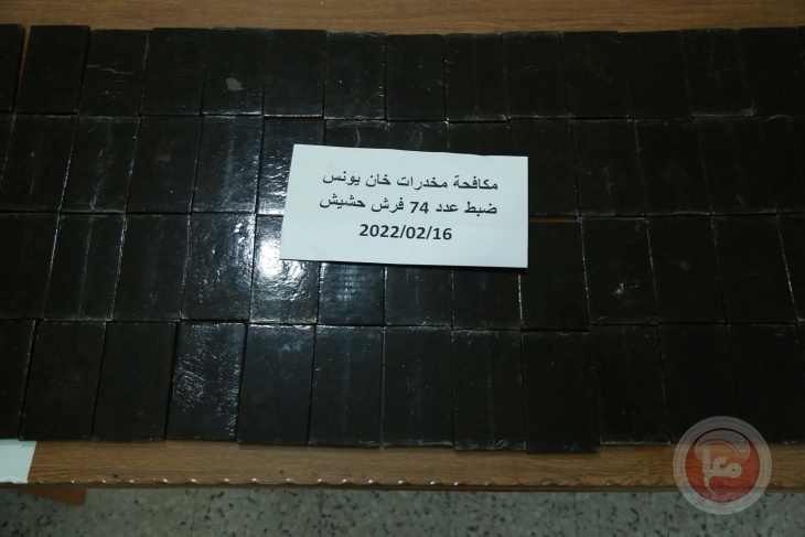 غزة: ضبط 74 فرش حشيش في خانيونس
