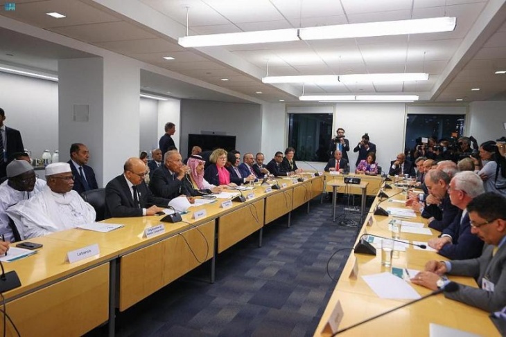 اجتماع طاولة مستديرة لأعضاء لجنة مبادرة السلام العربية والدول الأوروبية الراعية للسلام في نيويورك