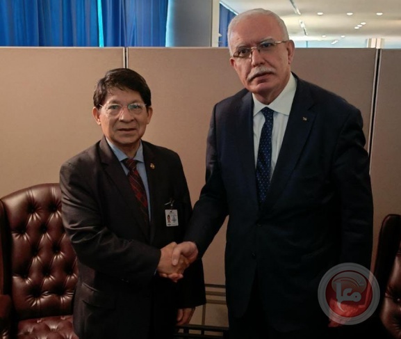 المالكي يطلع وزير خارجية نيكاراغوا على انتهاكات الاحتلال الاسرائيلي لحقوق شعبنا