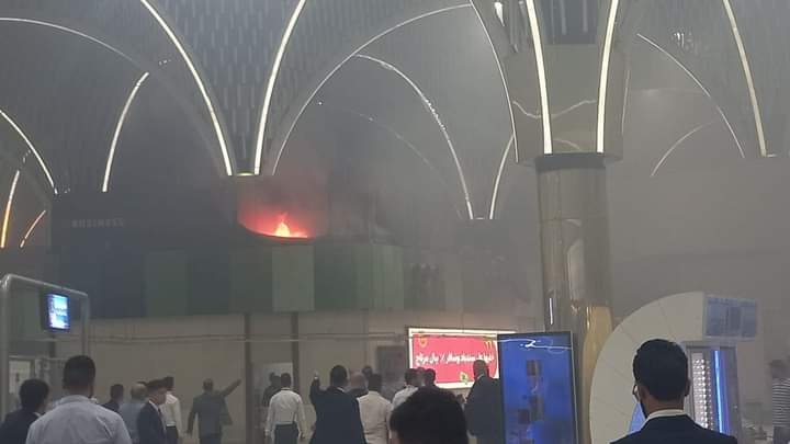 اندلاع حريق في مطار بغداد الدولي