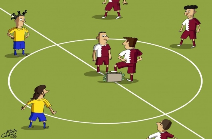 اسرائيل تسخر من تنظيم قطر كأس العالم برسمة كاريكاتير