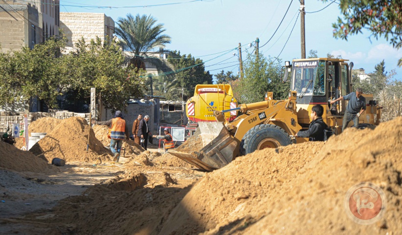 بلدية خان يونس تشرع بتنفيذ مشروع الصرف الصحي في حي الكتيبة والسلام