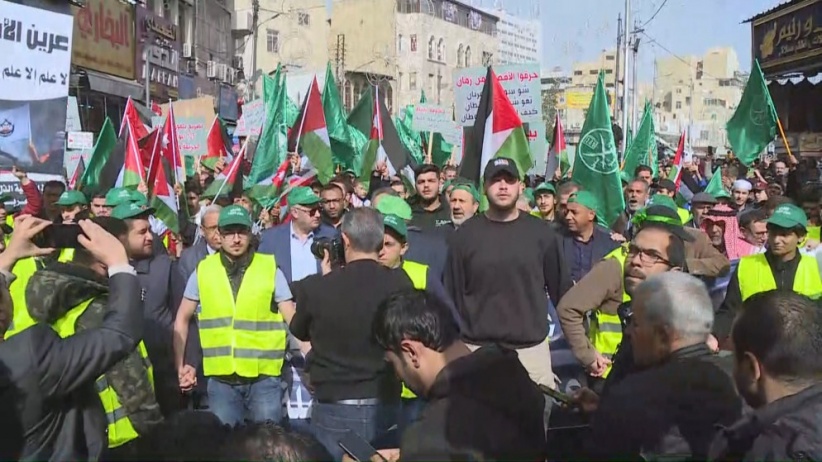 مسيرة شعبية داعمة لفلسطين وسط عمّان